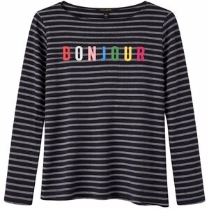 NWT BANANA REPUBLIC LIGHTWEIGHT BONJOUR STRIPE BOATNECK LONG SLEEVE TEE MEDIUM